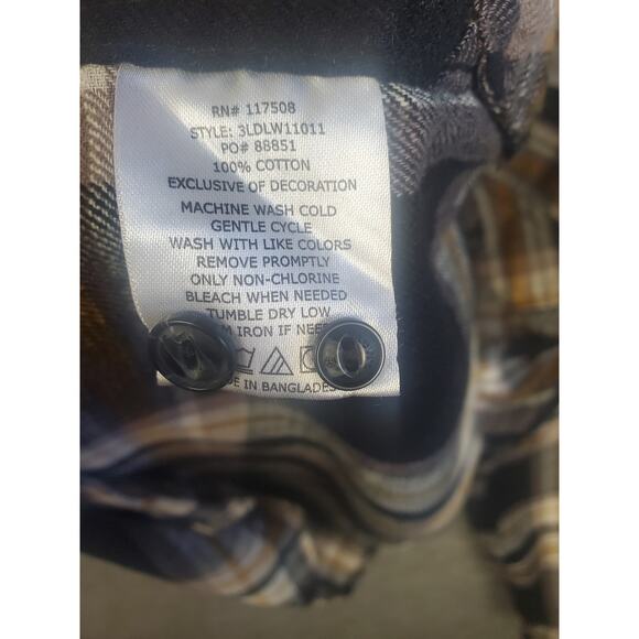 Levi's Men's Size XL Black & Tan Flannel Shirt Grunge Skater Unisex - Picture 4 of 6